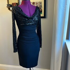 Ralph Lauren Women's Black Dress with Sequin Top